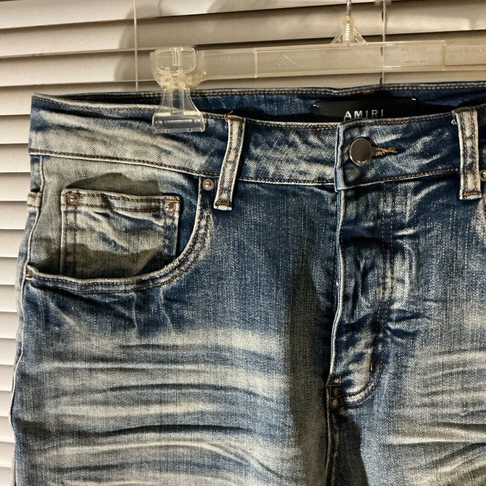 Light blue Amiri jeans "Cloud Patchwork" - image 8